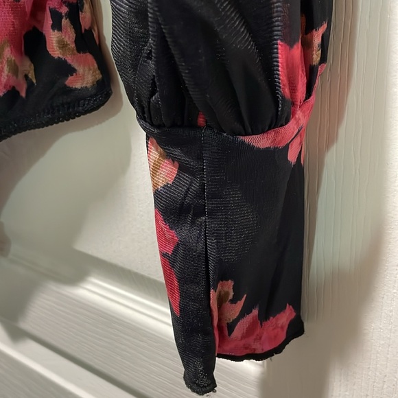 🆕 Free People intimates lace lines floral black bodysuit Size XS - Picture 8 of 8